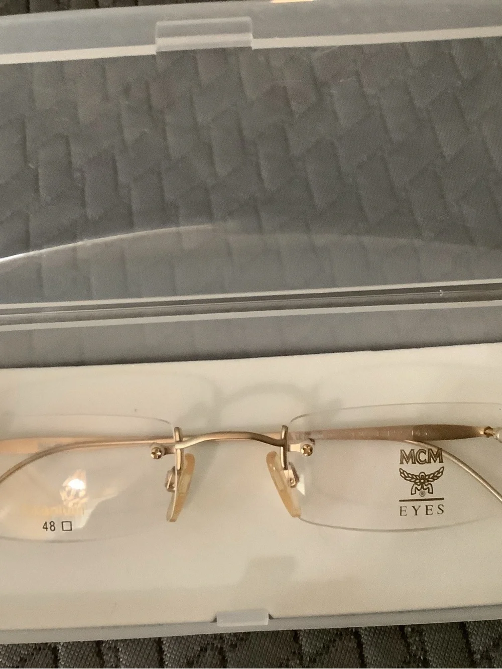 MCM Rimless Titanium Eyeglasses in Gold Tone